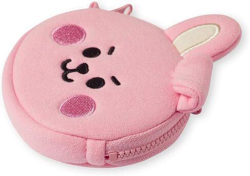 BT21 Baby Series COOKY Character Small Coin Purse Pouch ID Card Wallet with Lanyard, Pink in Kuwait