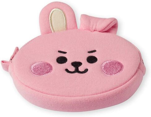 BT21 Baby Series COOKY Character Small Coin Purse Pouch ID Card Wallet with Lanyard, Pink in Kuwait