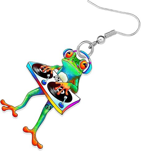 Acrylic Charms Frog Drop Earrings Fancy Cartoon Dangle Jewelry Novelty Party Gifts for Women Lover Teens Kids in Saudi Arabia