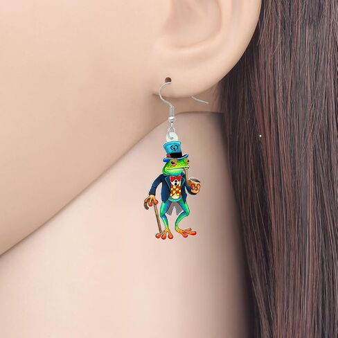 Acrylic Charms Frog Drop Earrings Fancy Cartoon Dangle Jewelry Novelty Party Gifts for Women Lover Teens Kids in Saudi Arabia
