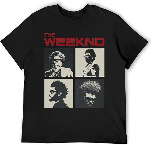 تي شيرت The Rapper Weeknd للجنسين ذو تصميم كلاسيكي بأكمام قصيرة ورقبة دائرية، تي شيرت برقبة دائرية مصنوع من القطن بنسبة 100% in Kuwait