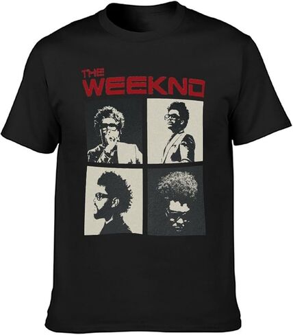 تي شيرت The Rapper Weeknd للجنسين ذو تصميم كلاسيكي بأكمام قصيرة ورقبة دائرية، تي شيرت برقبة دائرية مصنوع من القطن بنسبة 100% in Kuwait
