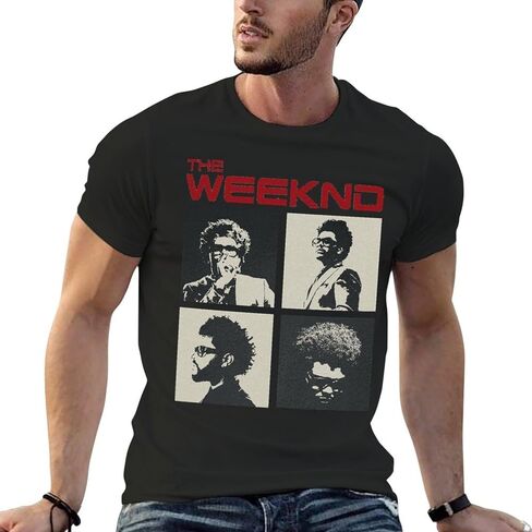 تي شيرت The Rapper Weeknd للجنسين ذو تصميم كلاسيكي بأكمام قصيرة ورقبة دائرية، تي شيرت برقبة دائرية مصنوع من القطن بنسبة 100% in Kuwait