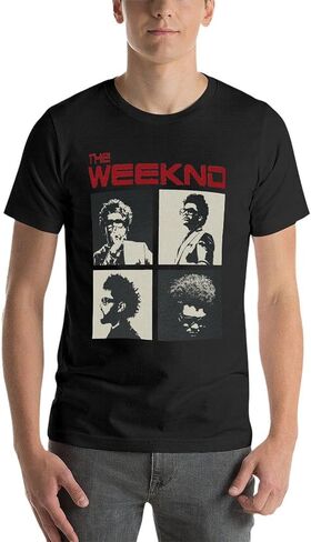 تي شيرت The Rapper Weeknd للجنسين ذو تصميم كلاسيكي بأكمام قصيرة ورقبة دائرية، تي شيرت برقبة دائرية مصنوع من القطن بنسبة 100% in Kuwait