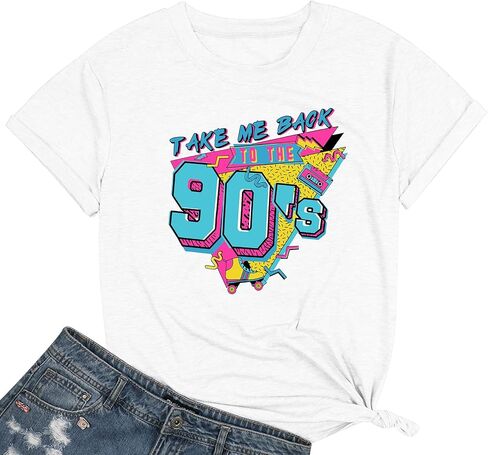 80s Baby 90s Made Me Shirt Womens Vintage Tie Dye 90s Shirts Casual Retro 80's Nostalgia Shirt Tops in Kuwait