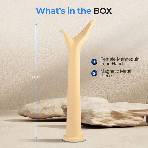 SereneLife Jewelry Hand Display Holder, Extended Long Dummy Female Mannequin Hand, Skin Tone Organizer for Accessories, Suitable to Show Off Jewelries such as Ring, Bracelet, Bangle, Watch, Glove, etc in Saudi Arabia