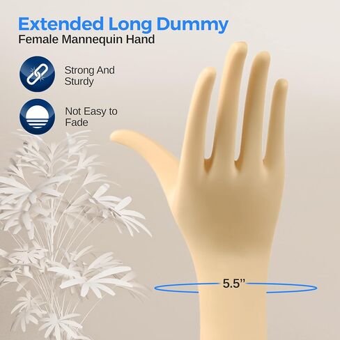 SereneLife Jewelry Hand Display Holder, Extended Long Dummy Female Mannequin Hand, Skin Tone Organizer for Accessories, Suitable to Show Off Jewelries such as Ring, Bracelet, Bangle, Watch, Glove, etc in Saudi Arabia