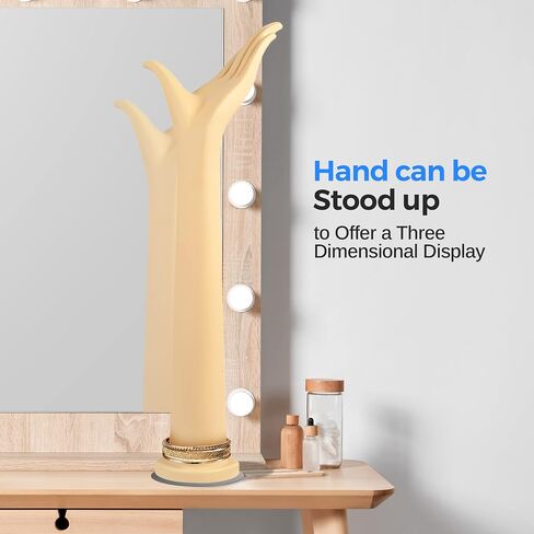SereneLife Jewelry Hand Display Holder, Extended Long Dummy Female Mannequin Hand, Skin Tone Organizer for Accessories, Suitable to Show Off Jewelries such as Ring, Bracelet, Bangle, Watch, Glove, etc in Saudi Arabia