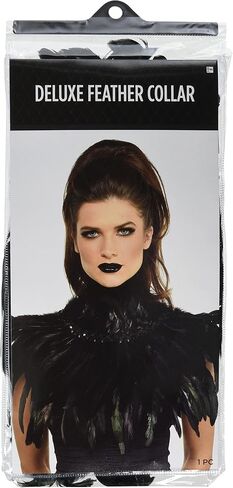Deluxe Black Feather Collar (One Size) - 1 Pc - Perfect for Special Occasions and Costumes. in Saudi Arabia