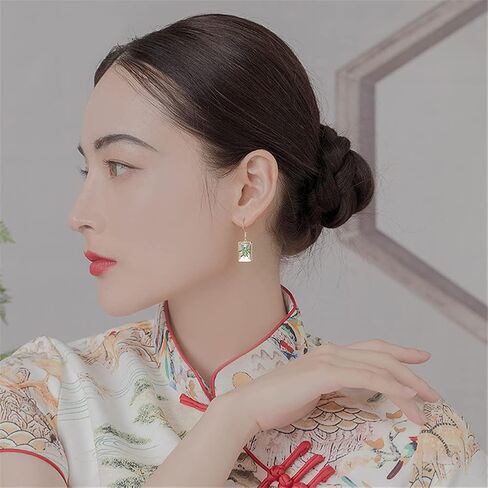 CHUNYANAN فريدة من نوعها محظوظ النرد الحصول على أقراط جونغ الغنية للنساء الفتيات الإبداعية خمر النرد مكعب هندسية استرخى قطرة بيان أقراط مجوهرات in Kuwait