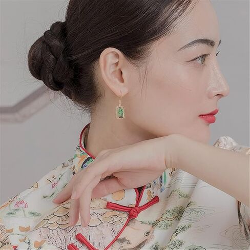 CHUNYANAN فريدة من نوعها محظوظ النرد الحصول على أقراط جونغ الغنية للنساء الفتيات الإبداعية خمر النرد مكعب هندسية استرخى قطرة بيان أقراط مجوهرات in Kuwait