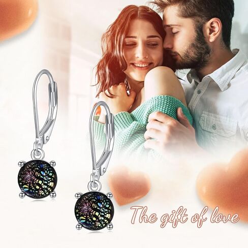 925 Sterling Silver Leverback Earrings Coloured Platinum Glass Jewelry for Women Girls Birthday Gifts in Saudi Arabia
