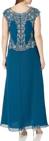 J Kara Women's Cap Sleeve Long Beaded Dress in Saudi Arabia
