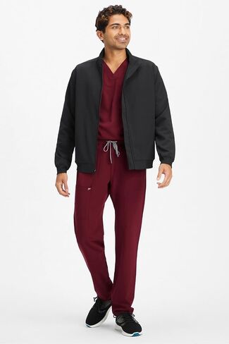 Fabletics Men's Foundation 4-Pocket Scrub Jacket - MotionTech, Lightweight, Breathable, Wrinkle-Resist, Semi-Slim Fit in Saudi Arabia