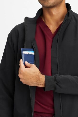 Fabletics Men's Foundation 4-Pocket Scrub Jacket - MotionTech, Lightweight, Breathable, Wrinkle-Resist, Semi-Slim Fit in Saudi Arabia