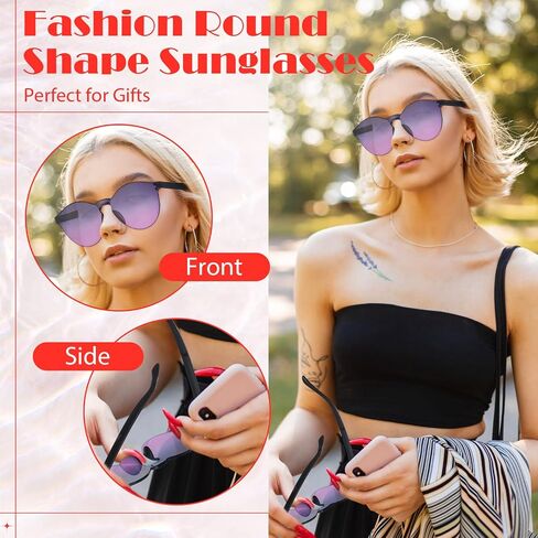Hoteam 48 Pairs Colored Sunglasses Bulk Rimless Sunglasses Colorful Transparent Candy Sunglasses Tinted Eyewear Colored Retro Glasses Eyewear for Women Men Adult, 24 Colors in Saudi Arabia