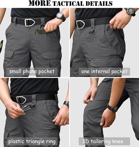 CARWORNIC Men's Ripstop Tactical Pants Water-Resistant Military Cargo Pants Lightweight EDC Pockets Outdoor Hiking Work Pants in Saudi Arabia
