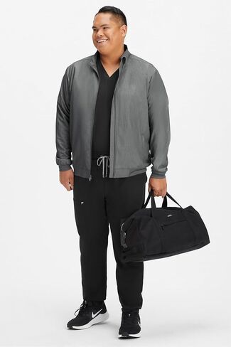 Fabletics Men's Foundation 4-Pocket Scrub Jacket - MotionTech, Lightweight, Breathable, Wrinkle-Resist, Semi-Slim Fit in Saudi Arabia