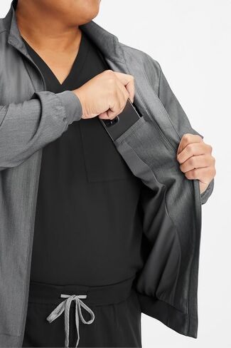 Fabletics Men's Foundation 4-Pocket Scrub Jacket - MotionTech, Lightweight, Breathable, Wrinkle-Resist, Semi-Slim Fit in Saudi Arabia