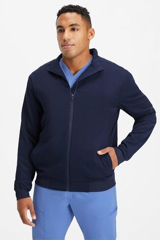 Fabletics Men's Foundation 4-Pocket Scrub Jacket - MotionTech, Lightweight, Breathable, Wrinkle-Resist, Semi-Slim Fit in Saudi Arabia