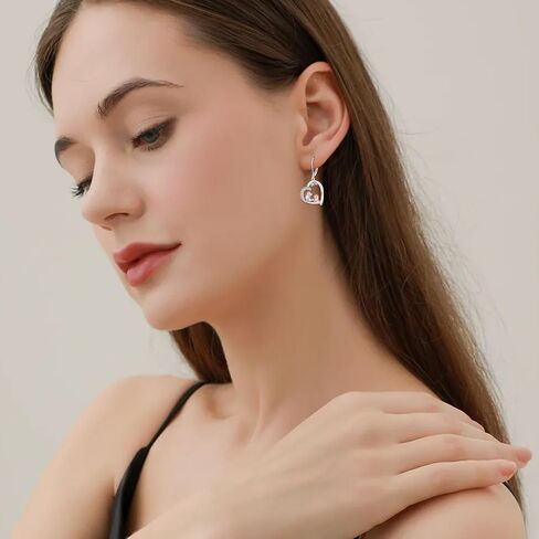 POPLYKE Heart Dinosaur Penguin Cow Earrings for Women 925 Sterling Silver Mom Daughter Animal Jewelry Birthday Gifts for Girls in Saudi Arabia