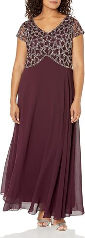 J Kara Women's Short Sleeve Geo Long Beaded Gown in Saudi Arabia