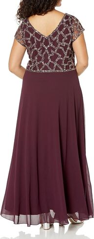J Kara Women's Short Sleeve Geo Long Beaded Gown in Saudi Arabia