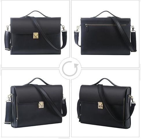 حقيبة جلدية من Leathario للرجال حقيبة كمبيوتر محمول جلدية حقيبة كتف رسول حقيبة عمل الأعمال in Kuwait