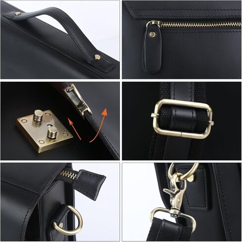 حقيبة جلدية من Leathario للرجال حقيبة كمبيوتر محمول جلدية حقيبة كتف رسول حقيبة عمل الأعمال in Kuwait