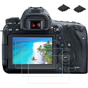 PCTC Tempered Glass LCD Screen Protector Films Compatible for Canon EOS 6D Mark II 2 6DII Protective Cover (3 + 2 Pack)