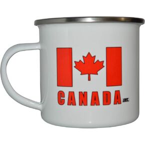 Rogue River Tactical Canadian Flag Camp Mug Enamel Camping Coffee Cup Gift Canada Maple Leaf CA Camping Gear