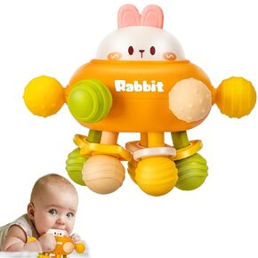 Easter Baby Sensory Teething Toys, Baby Teethers Montessori Toys for 0-6 6-12 Months, Easter Basket Stuffers Gifts for Newborn Infant Boys Girls 0 3 6 9 12 18 Months 1 2 Year Old, Baby Rattle Toys
