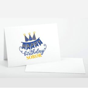 Custom Made Love Birthday Sorority FOLDED Note Card Set, Birthday Women Stationary Notecard Set, Stationery For Sorority Women, Assorted Designs (Pink + Green)