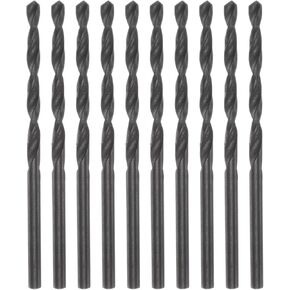 10pcs Jobber Drill Bits 3.3mm (10/77") Nitride Coated High Speed Steel (HSS) 4241 Twist Drill Bits for Stainless Steel Copper Aluminum Alloy Metal Wood Plastic, Black