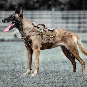 PETAC GEAR Tactical Dog Harness K9 Dog Training Vest Adjustable Padded Police Service Dog Working MOLLE Vests for Large Medium Dogs Mals GSD Lab… …