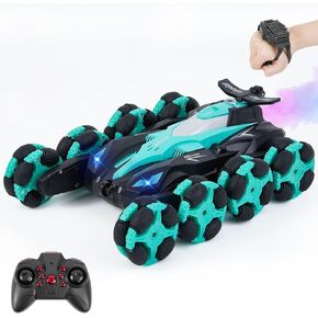 Mayvilife 8WD 2.4 G Remote-Controlled Drifting Stunt car, Gesture Sensing with Music and Lighting Drifting car for Boys Aged 6-12 -Green in Saudi Arabia
