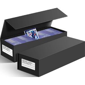 Kitoyz Trading Card Storage Boxes,Magnetic Closure Card Storage Box,Toploaders Storage Box Fits 1200 Cards Or 200 Toploaders,Compatible with Game Card(3 PACK)