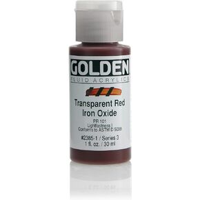 Golden Fluid Acrylic Paint 1 Ounce-Transparent Red Iron Oxide