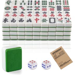 YINIUREN Mahjong مجموعة Mahjong الكبيرة، آلة Mahjong اليدوية، آلة Mahjong الأوتوماتيكية، Mahjong متعددة الوظائف، مسابقة Mahjong الدولية (أخضر 1.6 × 1.2 × 0.8 بوصة) in Kuwait