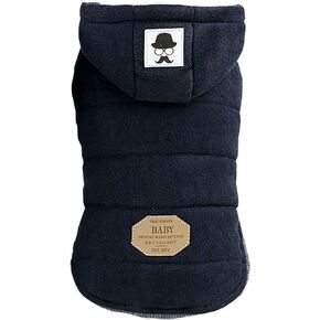 Dog Coat Rdc Pet Hoodie Cold Weather Coats Warm Dog Apparel Winter Thick Clothes Dog Cozy Jacket for Small Dog Medium Cat (M, B-Black)