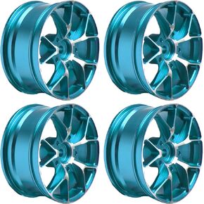 ShareGoo Metal Wheel Rims - 12mm Hex Hubs, 1/10 RC Drift On-Road Racing Touring Wheel Rims, Compatible with HSP, Tamiya, Kyosho, RedCat, Sakura, WLtoys, Universal 1/10 RC Scales (Black)