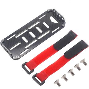 RC Car Battery Plate,Carbon Fiber Mounting Board with Strap Tie Compatible with Traxxas HSP Redcat RC4WD Axial SCX10 D90 HPI Tamiya CC01 1/10 RC Car Crawler