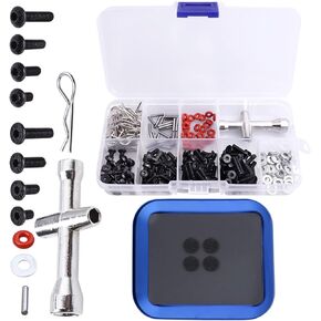 241pcs RC Screws Kit M3 Hex Screw & Screw Tray Repair Tool Hardware Fastener Set for RC Hobby Universal Accessories for Traxxas Arrma Axial Redcat SCX10 Losi HPI 1/8 1/10 Scale RC Cars Crawler