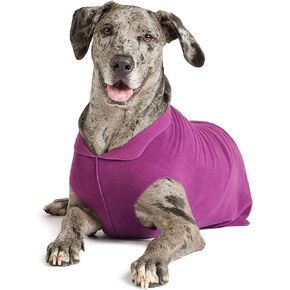 معطف الكلب من الصوف القابل للتمدد بمخلب ذهبي - ملابس ناعمة ودافئة للكلاب، سترة قابلة للتمدد للحيوانات الأليفة - يمكن غسلها في الغسالة، صديقة للبيئة - لجميع المواسم - مقاسات 2-33، باذنجان، مقاس 12 in Kuwait