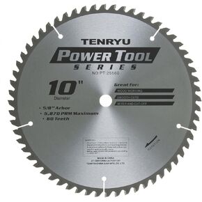Tenryu PT-25560 10" 60t atb carbide blade