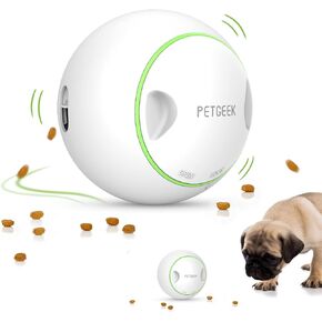 PETGEEK Automatic Treat Dispensing Dog Toys, Interactive Chase Dog Toys, Adjustable Dog Treat Puzzle Ball, Dog Enrichment Toys for Small and Medium Dogs