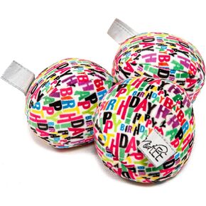 Midlee Plush Birthday Balls Dog Toy- Set of 3 (Small)