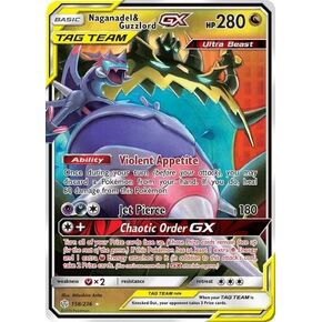 Pokemon - Naganadel & Guzzlord GX - 158/236 - Cosmic Eclipse - Tag Team - Ultra Rare Card