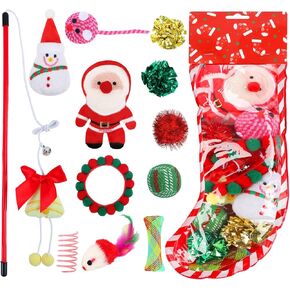 ألعاب قطط عيد الميلاد من Yeghujar، مجموعة ألعاب قطط عيد الميلاد مكونة من 12 قطعة مع ألعاب تصدر أصواتًا وكرات ودعابة للقطط in Kuwait