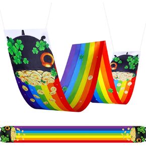 Rainbow Ceiling Decorations Banner Hanging Rainbow Leprechaun Ceiling Bunting Banner Garland for Decorations Classroom Ceiling Birthday Party Parade